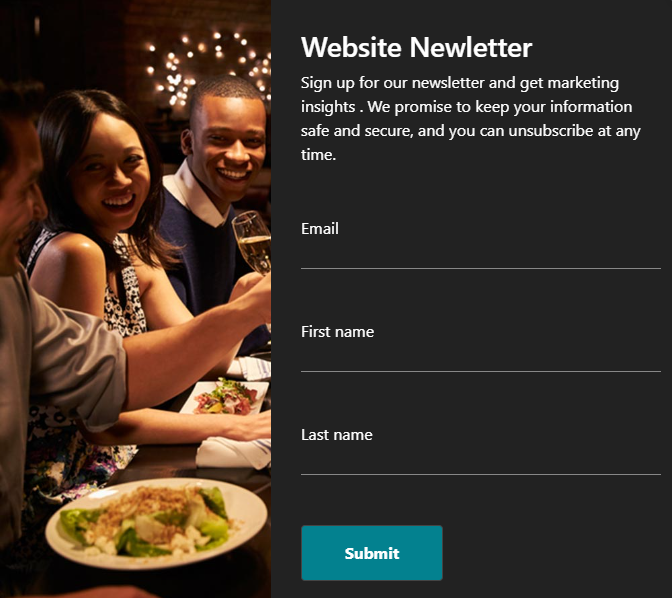 Mobile-optimized lead capture form example